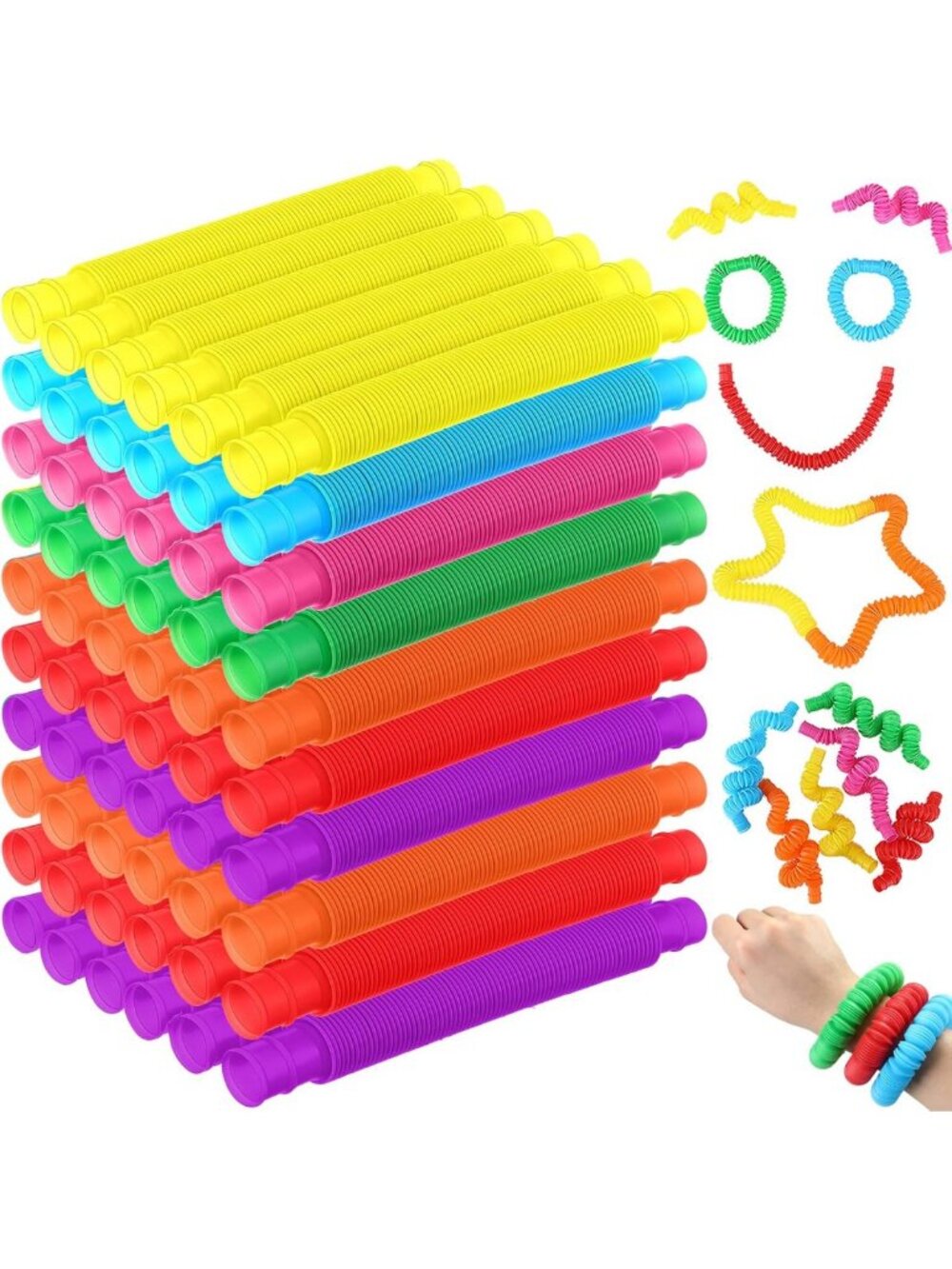 210 Pcs Halloween Sensory Pop Tubes - Fun Party Favors & Stress Relief Toys